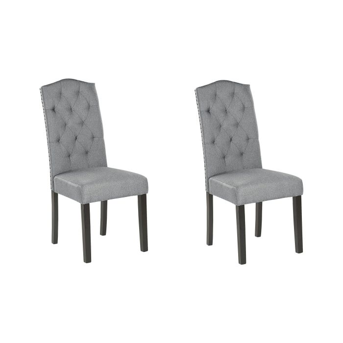 Set of 2 Fabric Dining Chairs Grey SHIRLEY