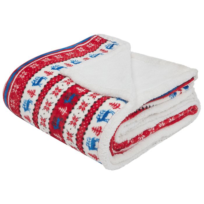 Blanket 200 x 220 cm Red and Blue REKA