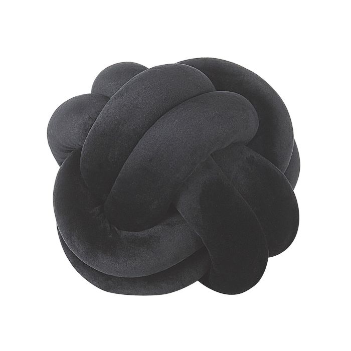 Velvet Knot Cushion 20x20cm Black