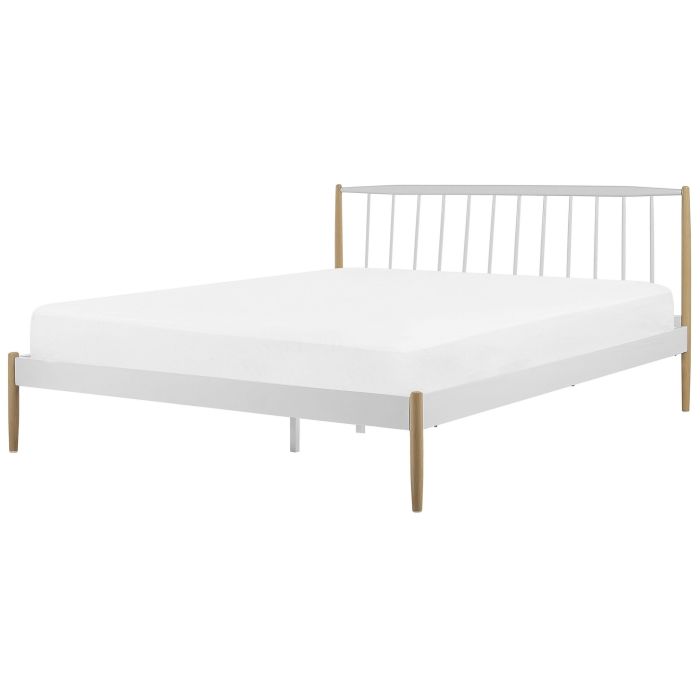 Metal EU Super King Size Bed White MAURS