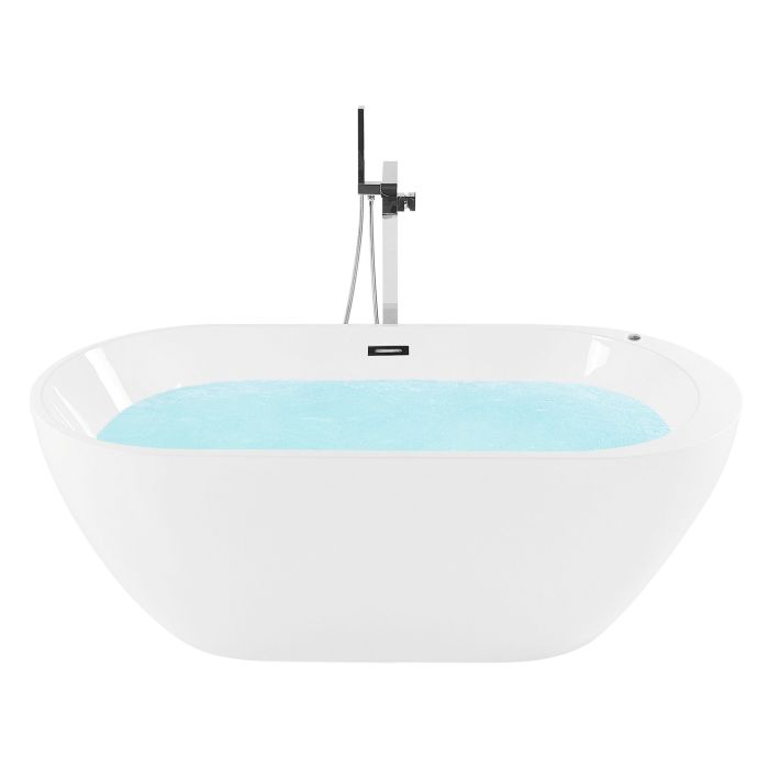 Freestanding Whirlpool Bath with LED 1700 x 800 mm White NEVIS