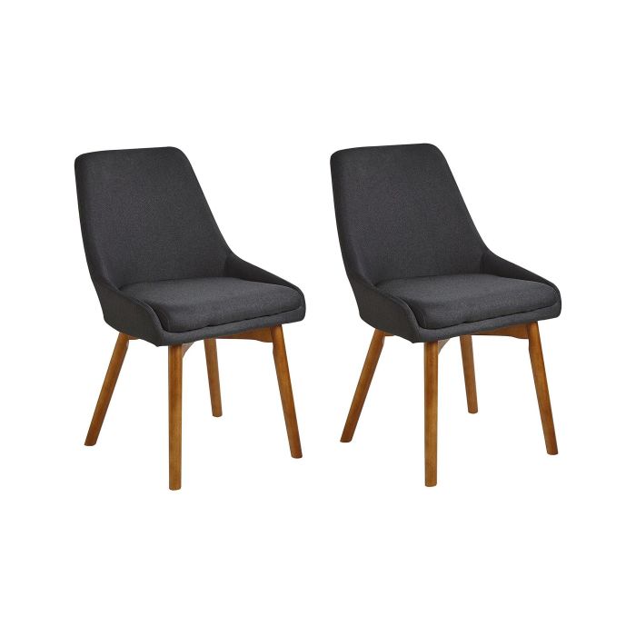Set of 2 Fabric Dining Chairs Black MELFORT