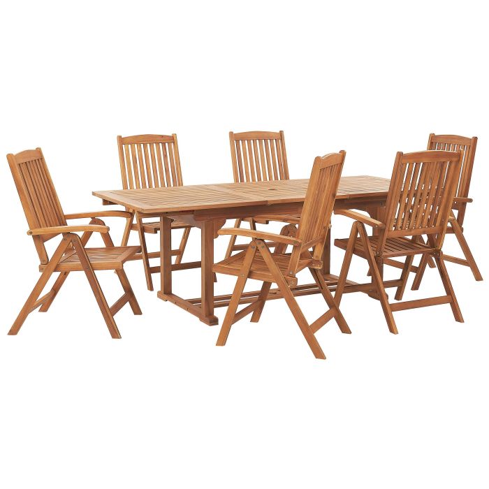 6 Seater Acacia Wood Garden Dining Set JAVA