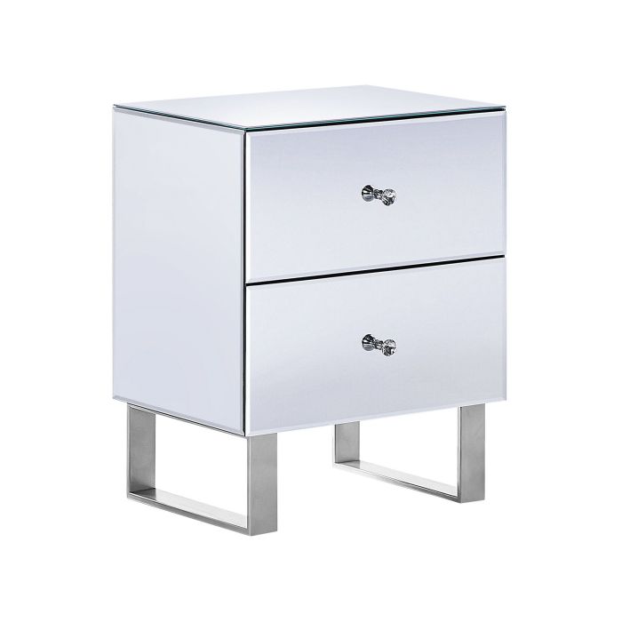 2 Drawer Mirrored Bedside Table NESLE