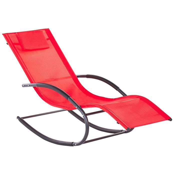 Steel Rocking Sun Lounger Red CARANO II