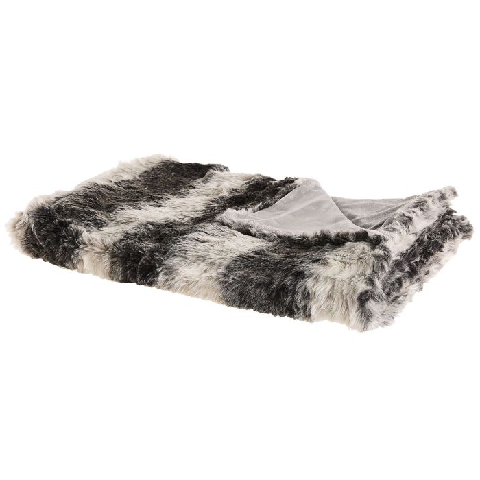 Blanket 180 x 220 cm Grey and White TAZA