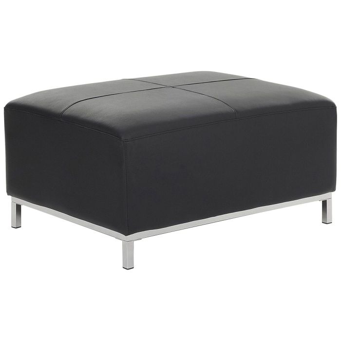 Leather Ottoman Black OSLO