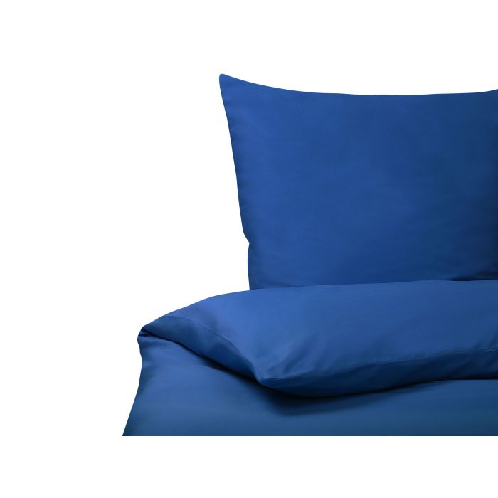 Cotton Sateen Duvet Cover Set 155 x 220 cm Blue HARMONRIDGE