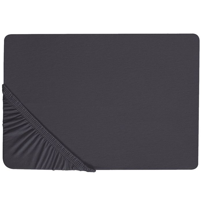 Cotton Fitted Sheet 140 x 200 cm Black HOFUF