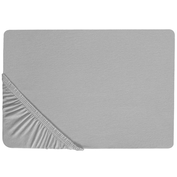 Cotton Fitted Sheet 90 x 200 cm Grey HOFUF