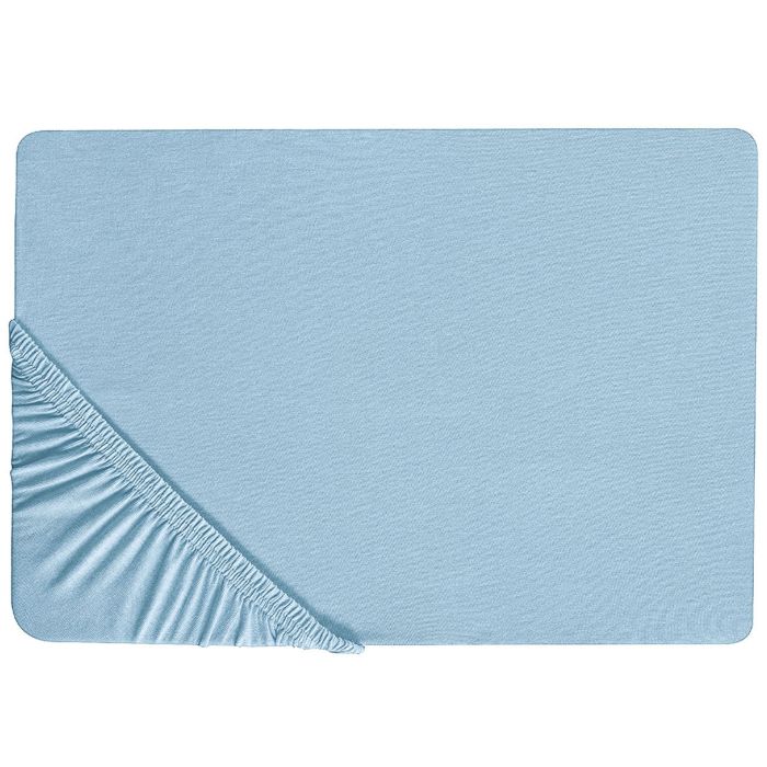 Cotton Fitted Sheet 140 x 200 cm Blue HOFUF