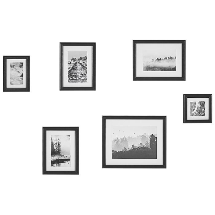 Wall Gallery of Landscapes 6 Frames Black ZINARE