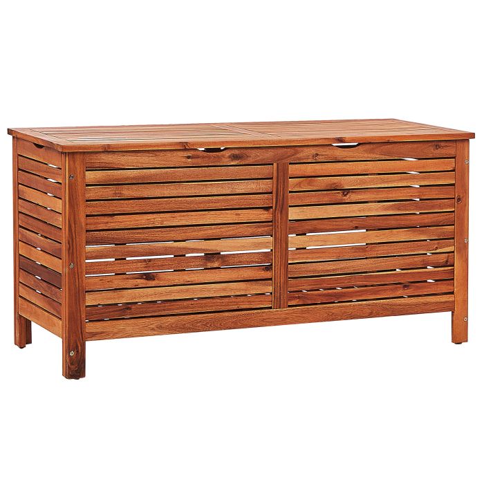 Garden Storage Box 130 x 64 cm Dark Wood RIVIERA