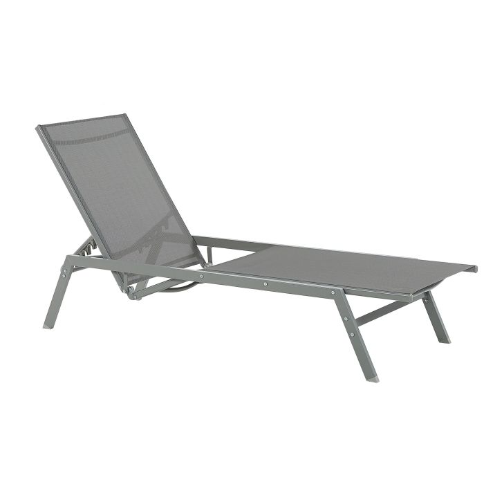 Steel Garden Sun Lounger Grey VERNAZZA