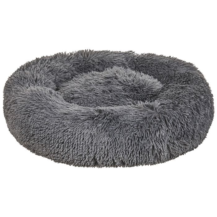 Faux Fur Pet Bed ø 80 cm Dark Grey KULU