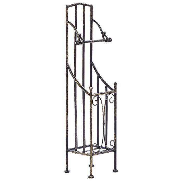 Freestanding Metal Toilet Paper Holder Black BRISA