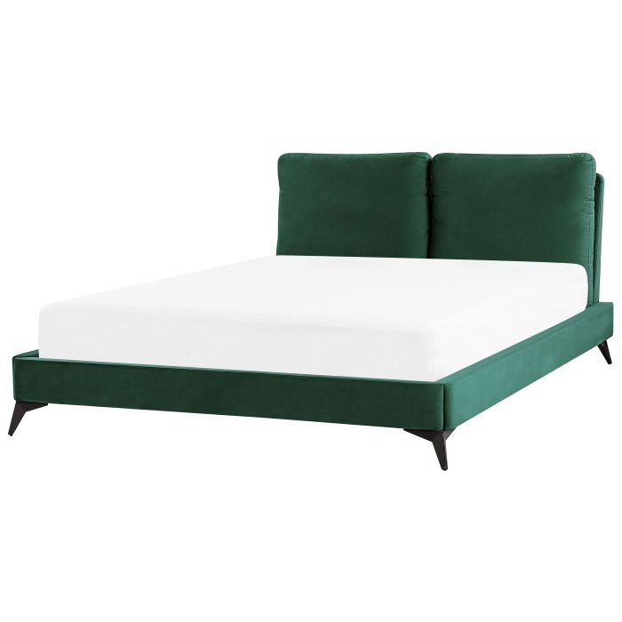 Velvet EU King Size Bed Green MELLE