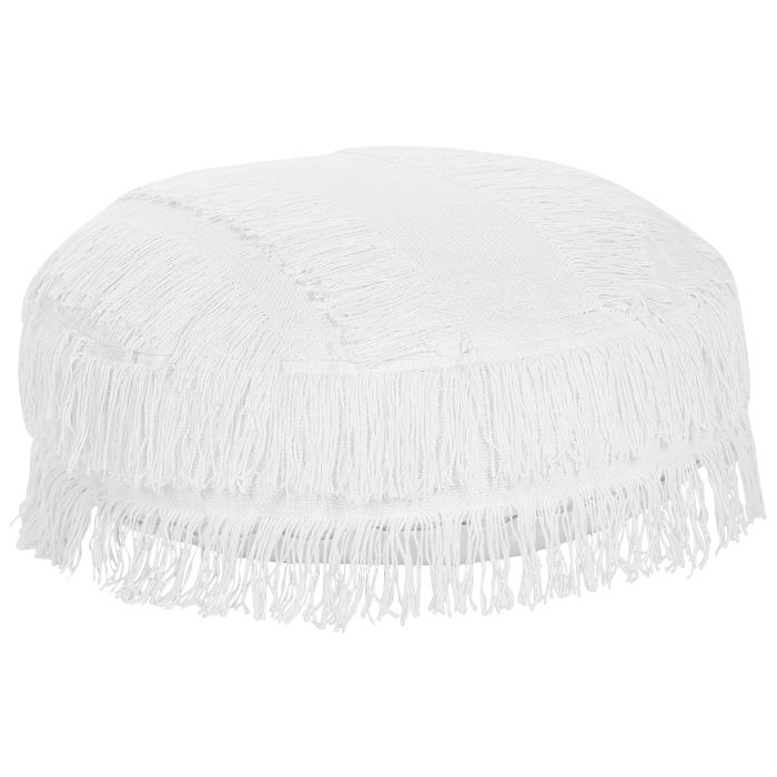 Cotton Floor Cushion ⌀ 50 cm White OULAD