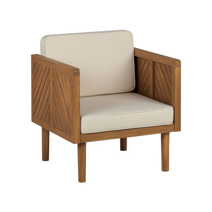 Acacia Wood Garden Armchair Light BARATTI