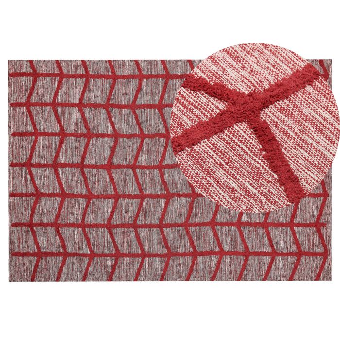 Cotton Area Rug 140x200cm Red