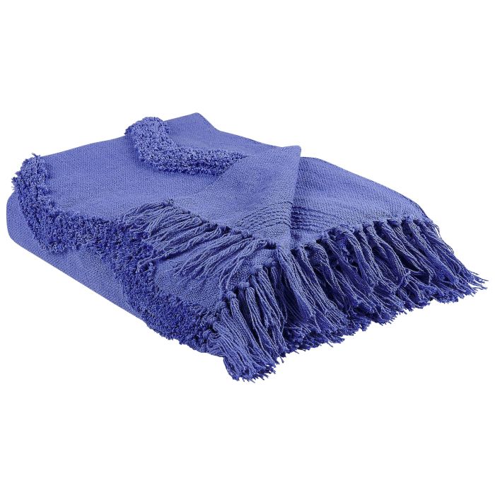 Cotton Blanket 125 x 150 cm Purple KHARI