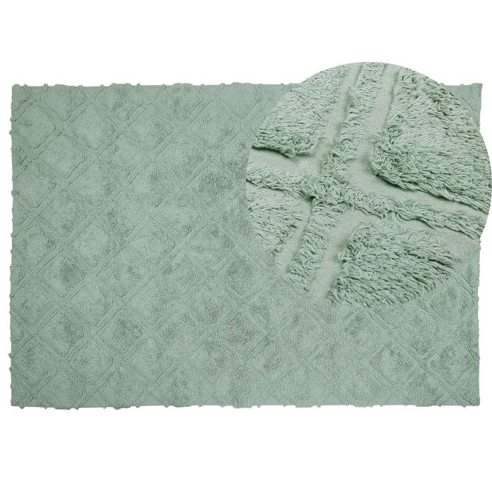 Cotton Area Rug 140x200cm Green