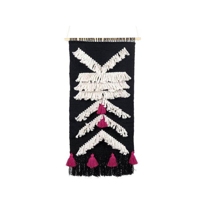 Cotton Macramé Wall Hanging Black and White PAKPATTAN