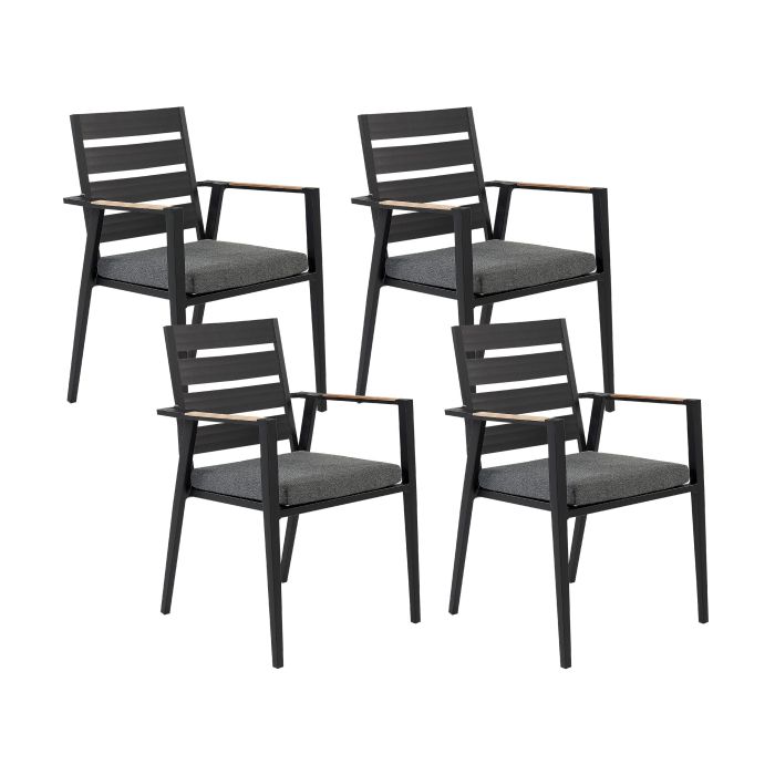 Set of 4 Garden Chairs Black TAVIANO