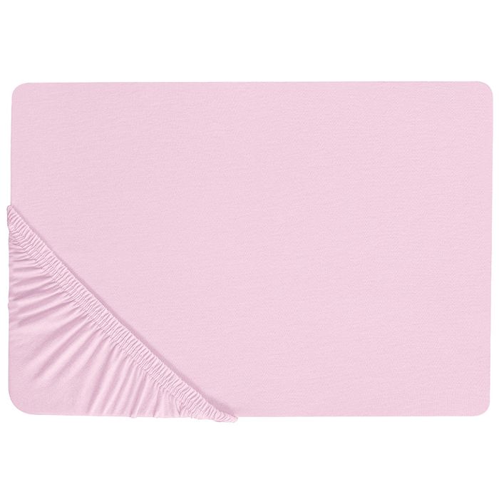 Cotton Fitted Sheet 90 x 200 cm Pink JANBU
