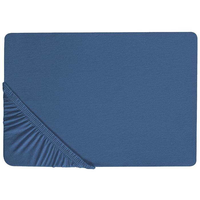 Cotton Fitted Sheet 200 x 200 cm Navy Blue JANBU