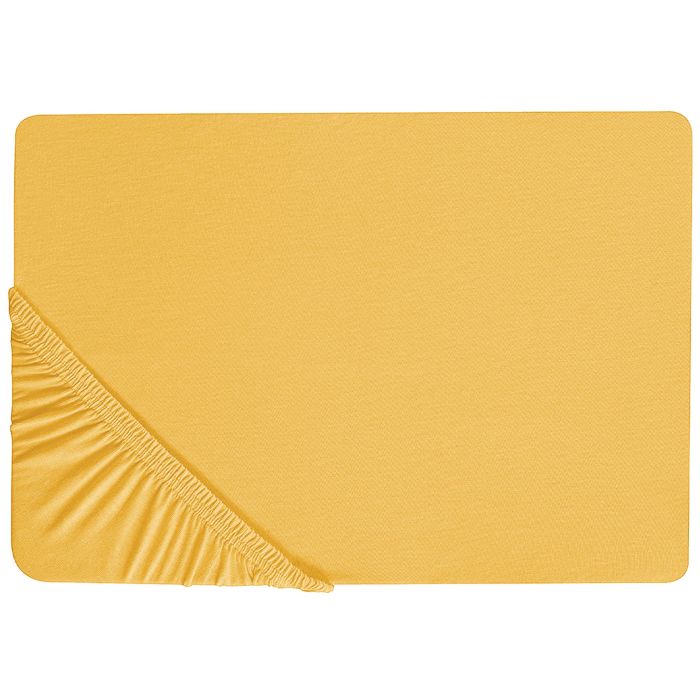 Cotton Fitted Sheet 90 x 200 cm Mustard JANBU
