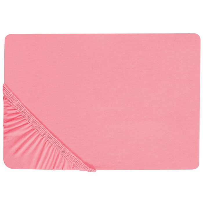 Cotton Fitted Sheet 140 x 200 cm Coral JANBU