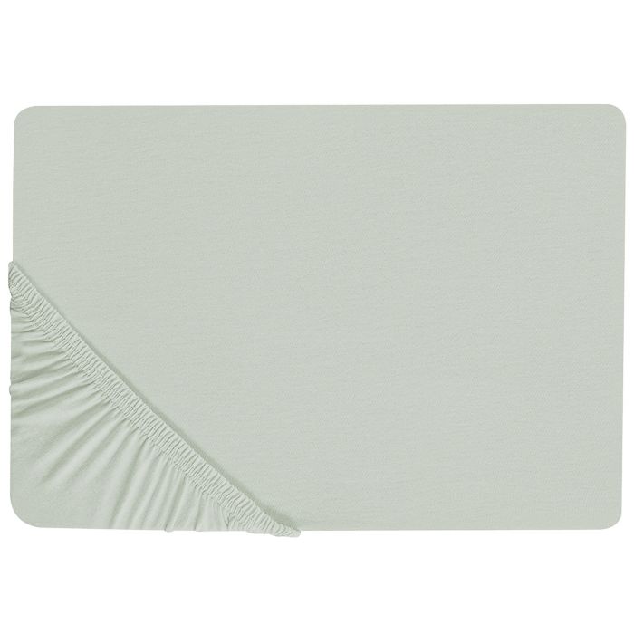 Cotton Fitted Sheet 200 x 200 cm Light Green JANBU