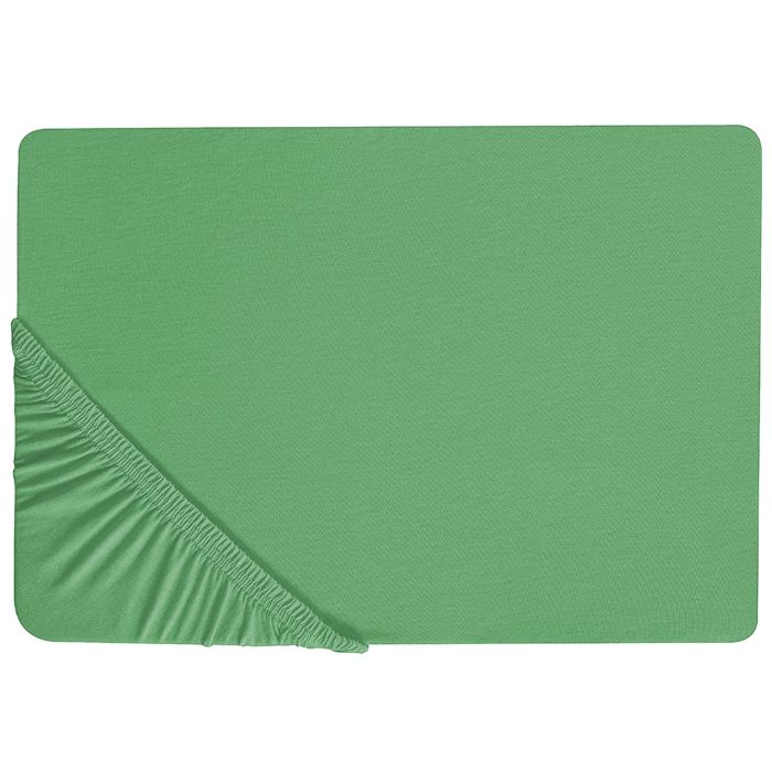 Cotton Fitted Sheet 180 x 200 cm Green JANBU