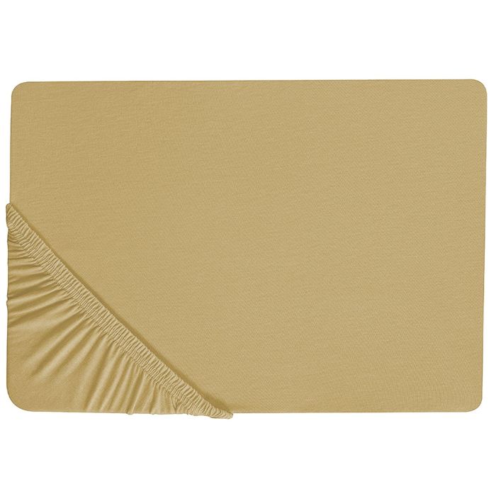 Cotton Fitted Sheet 180 x 200 cm Olive Green JANBU