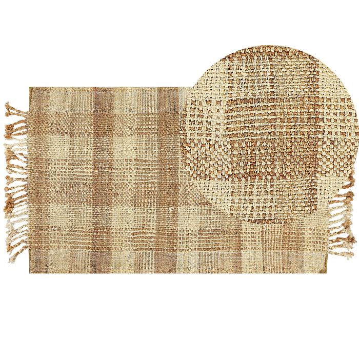 Jute Area Rug 80x150cm Beige