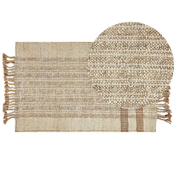 Jute Area Rug 80x150cm Beige