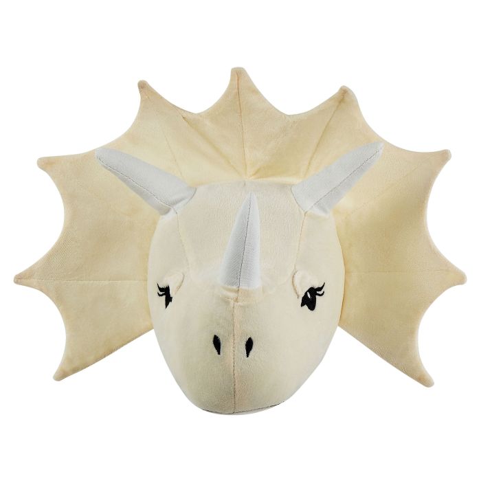Plush Animal Head Wall Décor Dinosaur Beige REXX