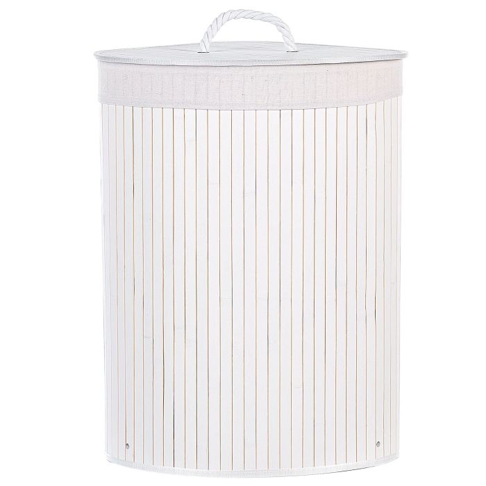 Bamboo Basket with Lid White MATARA