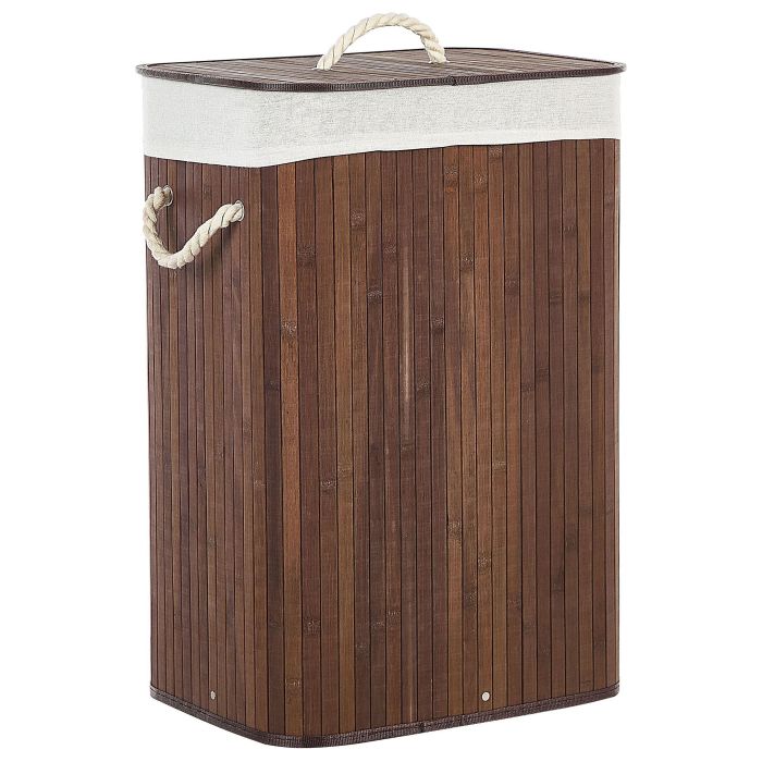 Bamboo Basket with Lid Dark Wood KOMARI