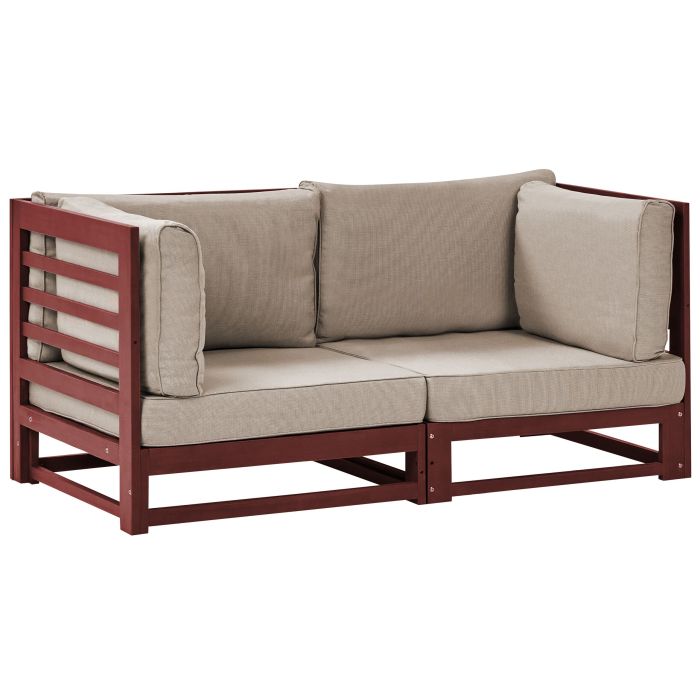 2 Seater Certified Acacia Wood Garden Sofa Mahogany Brown TRANI