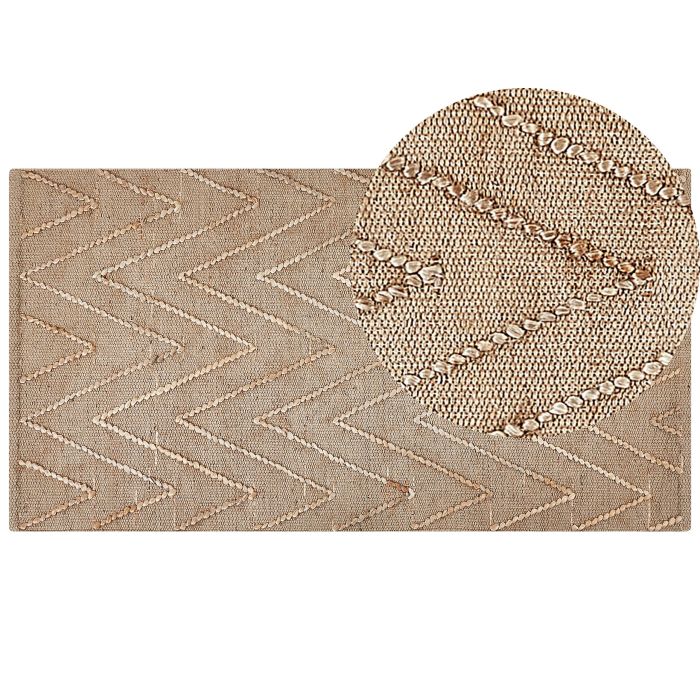 Jute Area Rug 80x150cm Beige