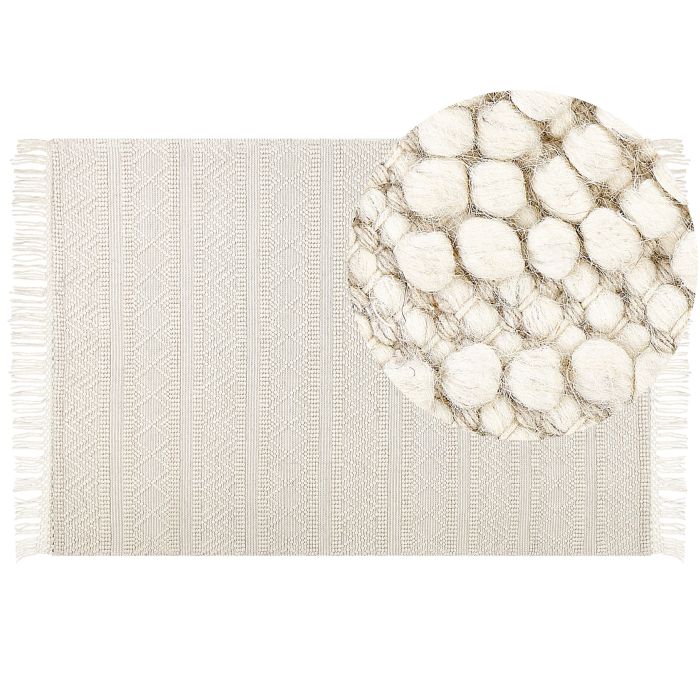 Wool Area Rug 160x230cm Beige
