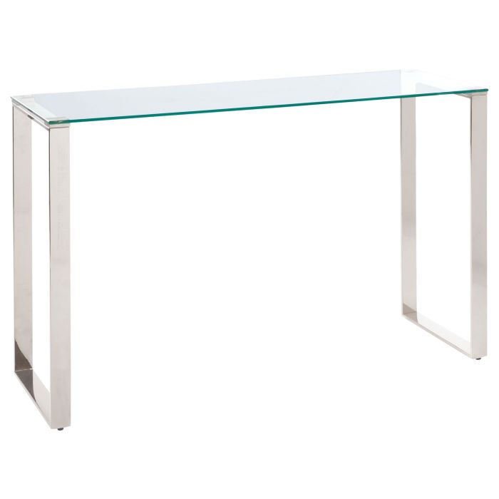 Glass Top Console Table Silver TILON