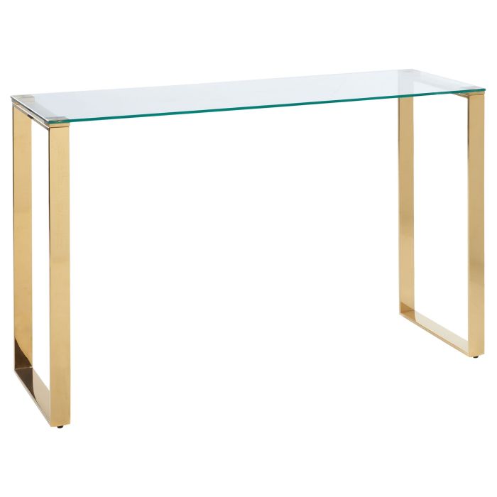 Glass Top Console Table Gold TILON