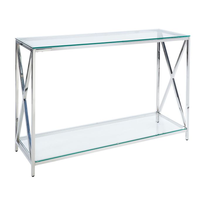 Glass Top Console Table Silver AUDET