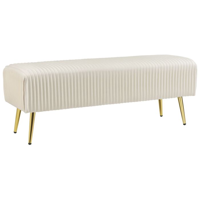 Velvet Bedroom Bench Cream PATERSON