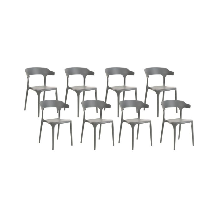 Set of 8 Dining Chairs Grey GUBBIO