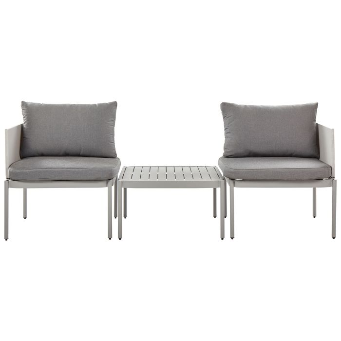 2 Seater Convertible Garden Sofa Set Light Grey TERRACINA
