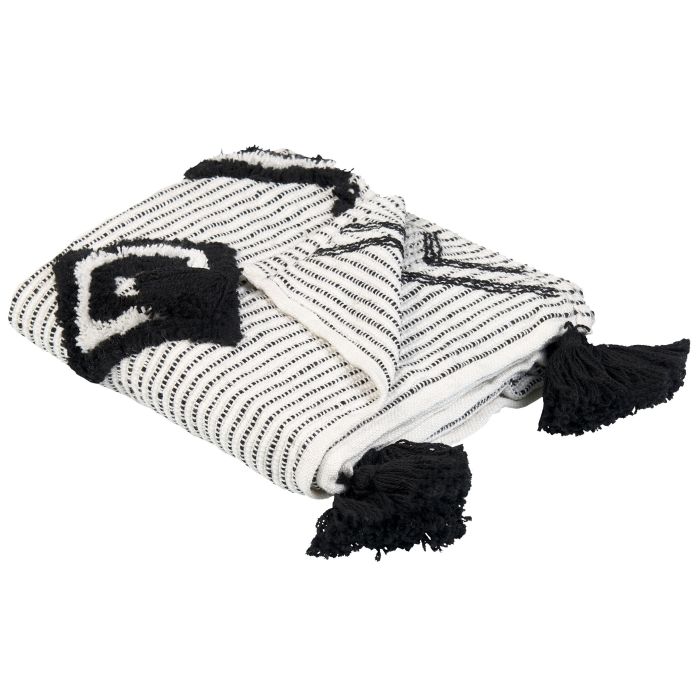 Blanket 130 x 150 cm White and Black SAATLI